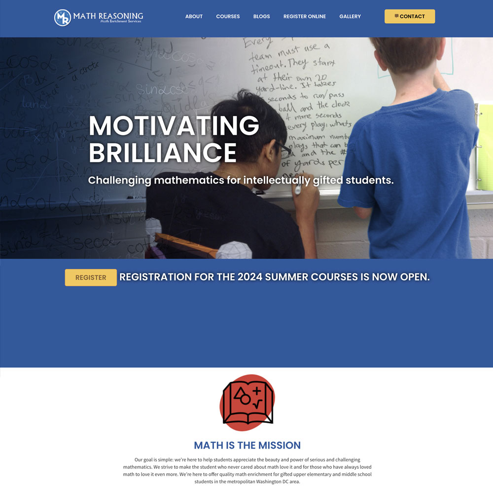 Math Reasoning home page