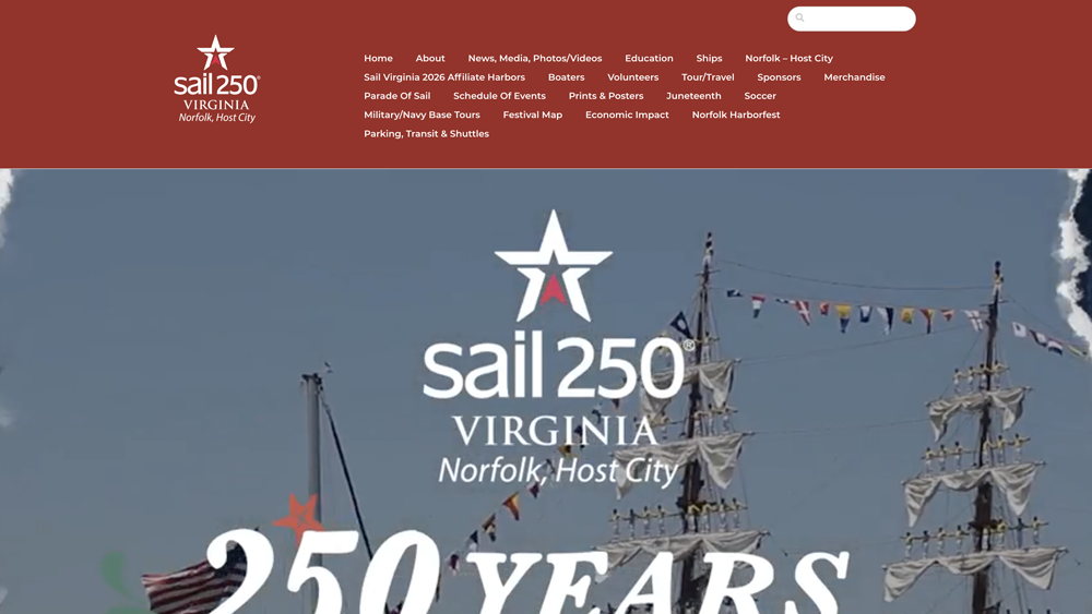 Sail 250 Virginia website link
