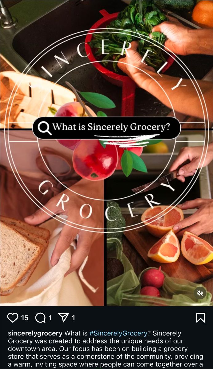 Sincerely Grocery Facebook link