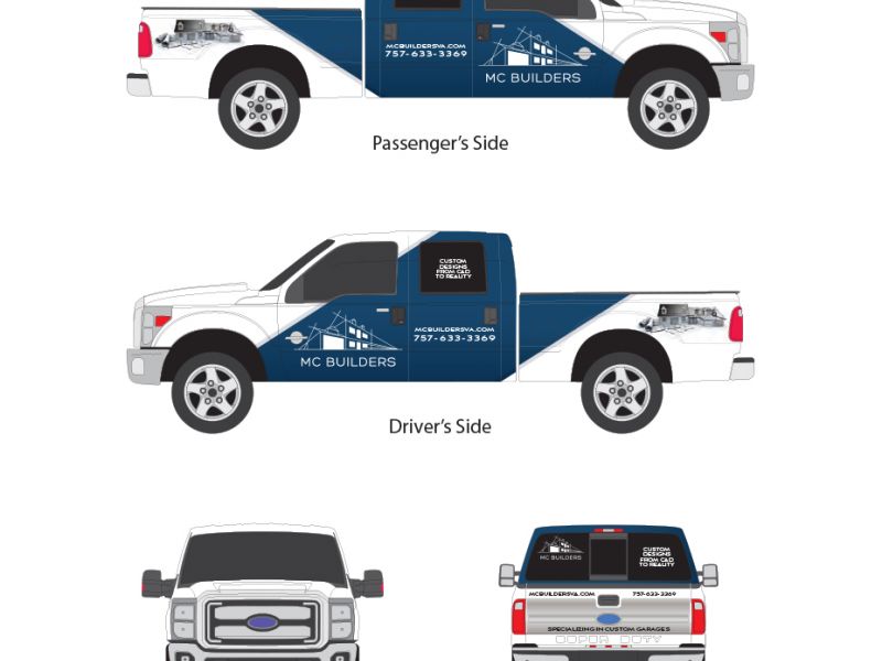MC Builders truck wrap specs