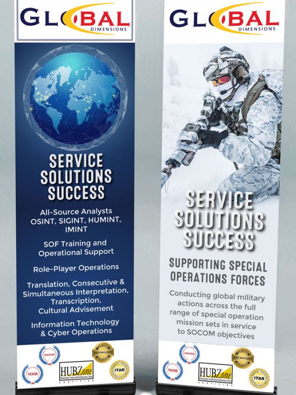 Global Dimensions trade booth banners 4476