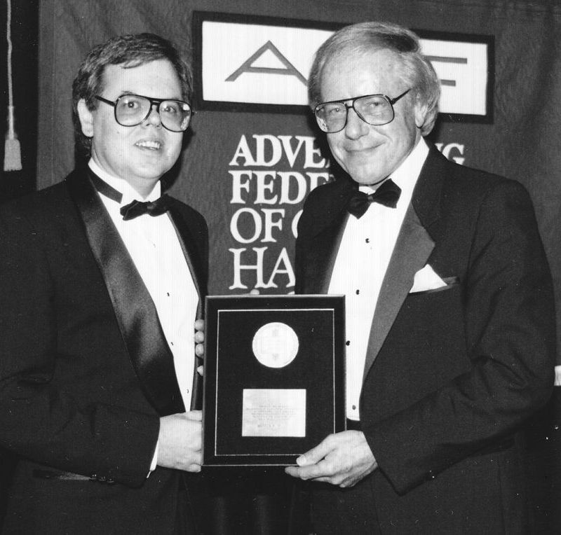 Warren accepting AdFed award