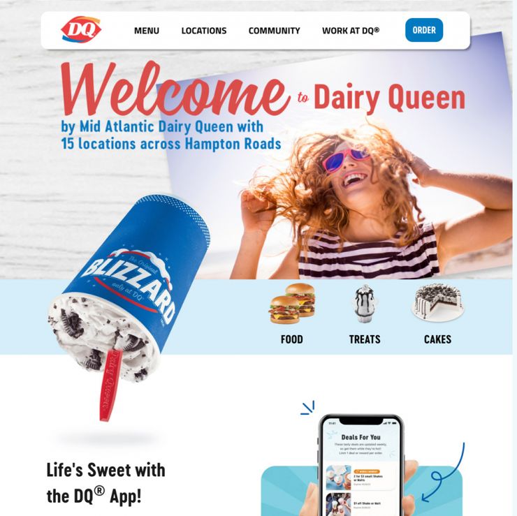 Dairy Queen website link graphic