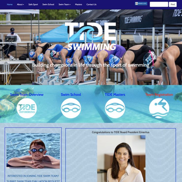 Tide Swimming website
