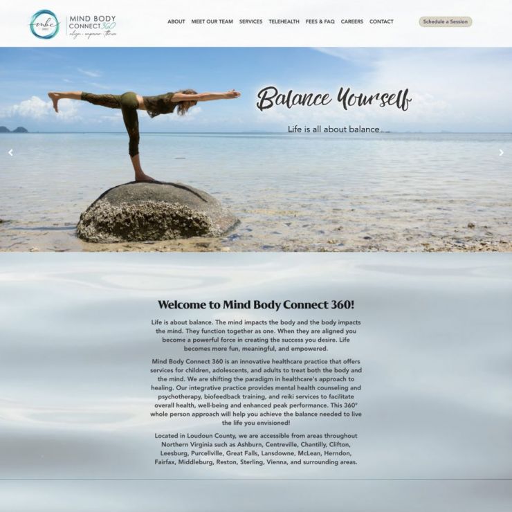 Mind Body Connect 360 website