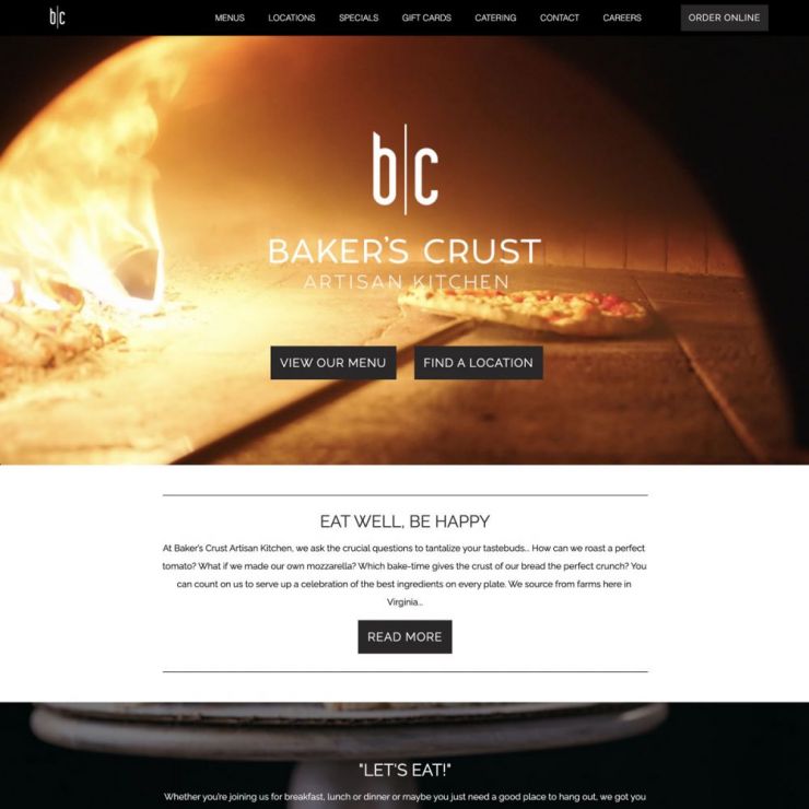 Baker's Crust website
