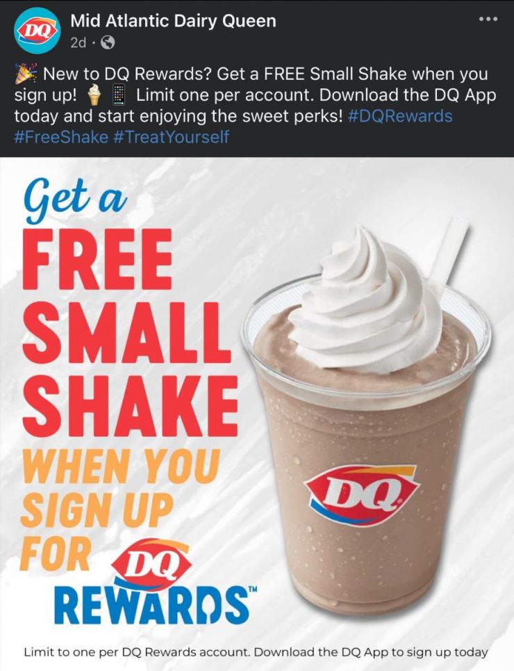 Dairy Queen Facebook link