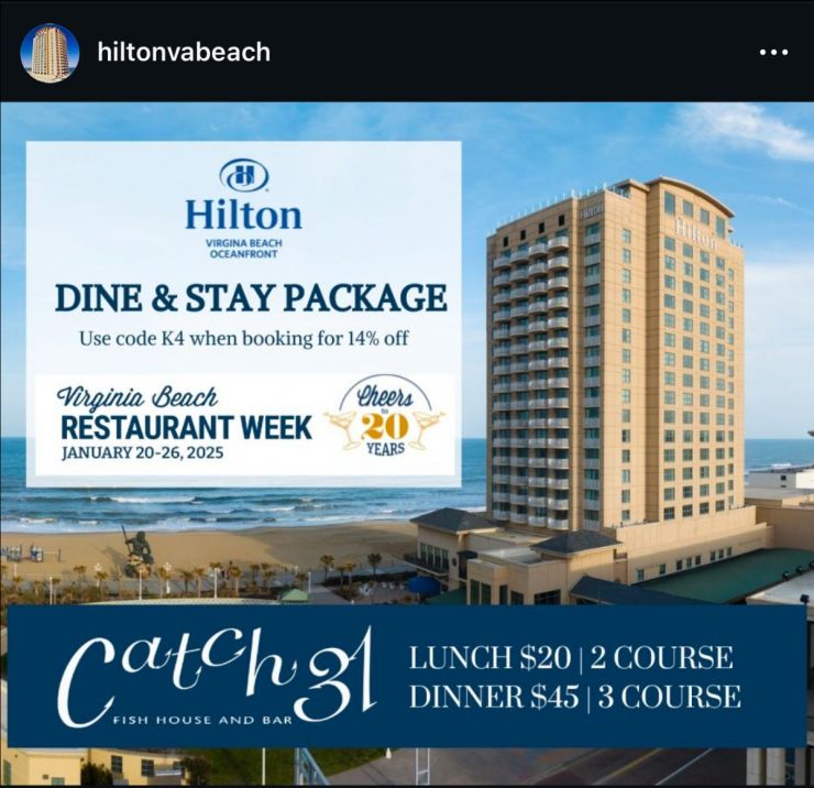 Hilton Virginia Beach Instagram link