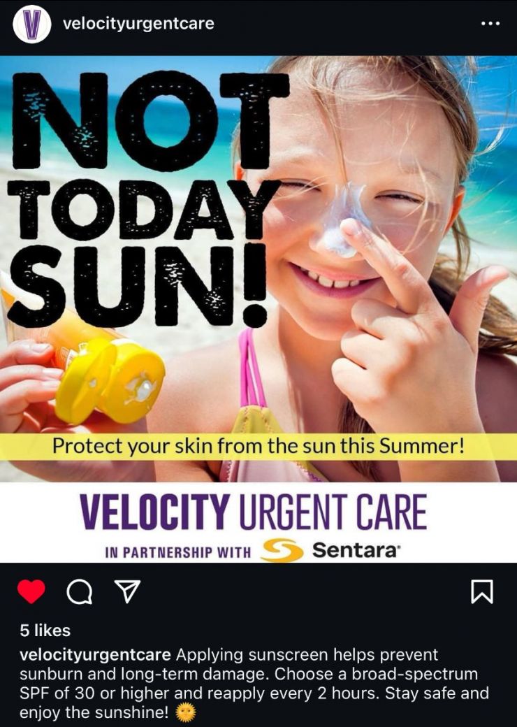 Velocity Urgent Care Instagram link