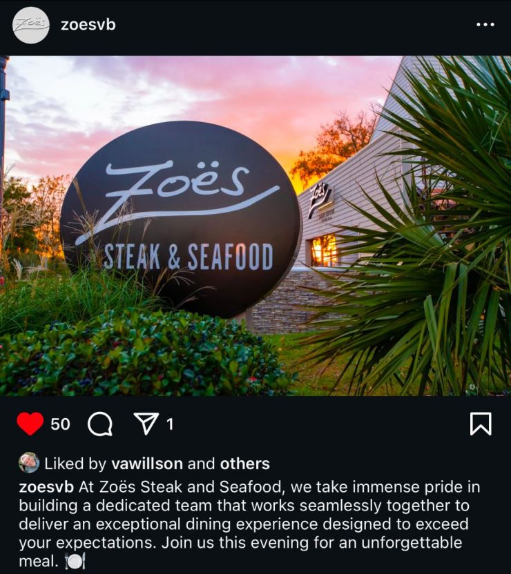 Zoe's Instagram link