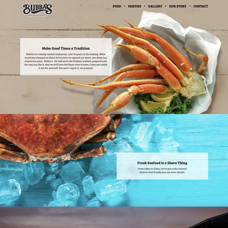 Bubba's Seafood website