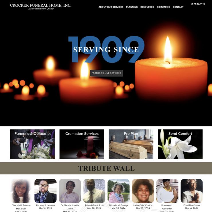 Crocker Funeral Home home page