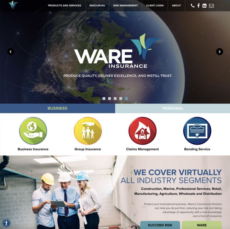 Ware Insurance website