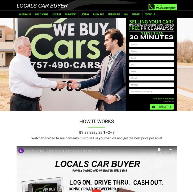 Locals Car Buyer home page